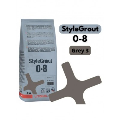 Цементна фуга Litokol StyleGrout 0-8 (Grey 3) 3 кг (SG08GRY30063)